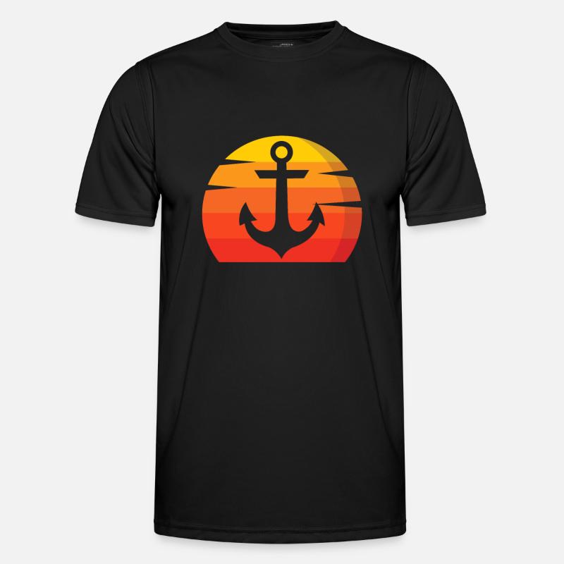 Anchor and sun - Men's Functional T-Shirt - black