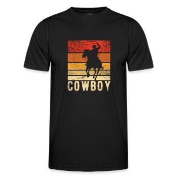 Cow-boy - T-shirt sport Homme - noir - Devant - AI Model Male 178 dark (178cm)