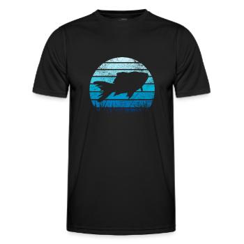 Aquarium de poissons rétro Aquarist Fish - T-shirt sport Homme - noir - Devant - AI Model Male 178 dark (178cm)