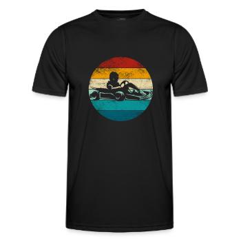Go Kart Fahrer - Kartfahrer Wettrennen - Männer Funktions-T-Shirt - Schwarz - Vorne - AI Model Male 178 dark (178cm)