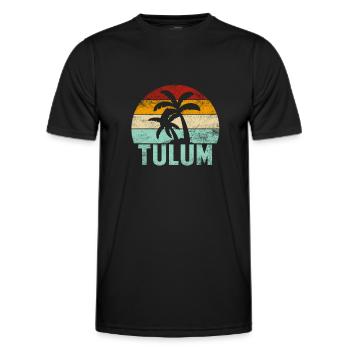 Tulum Souvenir Palmen Sommer Sonne Meer Strand - Männer Funktions-T-Shirt - Schwarz - Vorne - AI Model Male 178 dark (178cm)