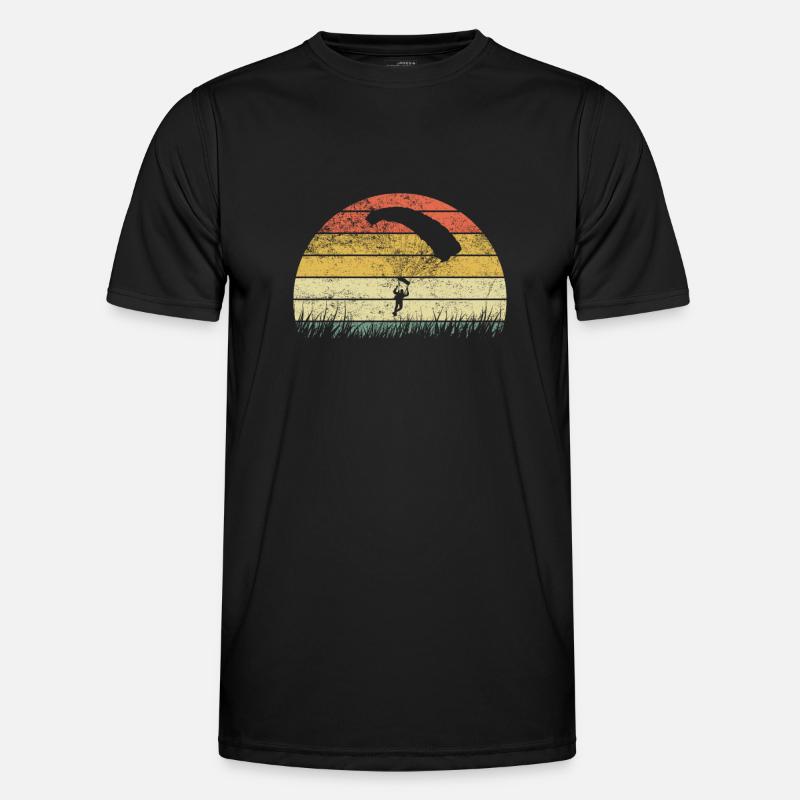 Paragliding Gleitschirmfliegen Paraglider Retro - Men's Functional T-Shirt - black
