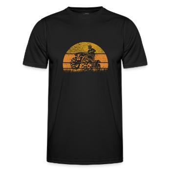 Quad Retro ATV Vintage Offroad - T-shirt sport Homme - noir - Devant - AI Model Male 178 dark (178cm)