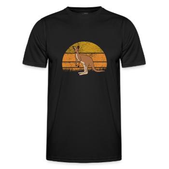 Kangaroo - Men's Functional T-Shirt - black - Front - AI Model Male 178 dark (178cm)