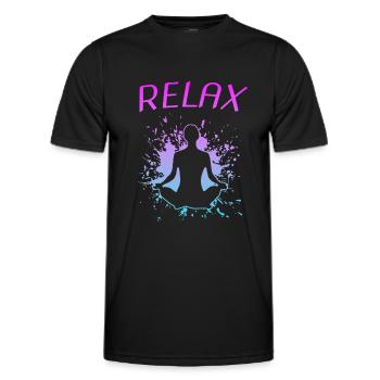 Relax Chill out Meditation - Männer Funktions-T-Shirt - Schwarz - Vorne - AI Model Male 178 dark (178cm)