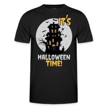 C’est l’heure d’Halloween: Maison hantée et château hanté - T-shirt sport Homme - noir - Devant - AI Model Male 178 dark (178cm)