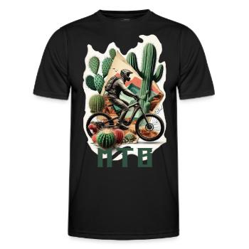 Vélo VTT - T-shirt sport Homme - noir - Devant - AI Model Male 178 dark (178cm)