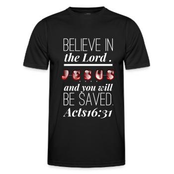 Jésus-Christ Jésus-Christ Jésus-Christ Jésus - T-shirt sport Homme - noir - Devant - AI Model Male 178 dark (178cm)