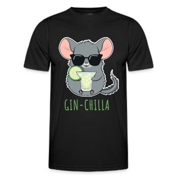 Gin- Chinchilla Gin - Männer Funktions-T-Shirt - Schwarz - Vorne - AI Model Male 178 dark (178cm)