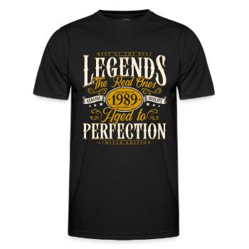 1989 Vintage Born Legends Cadeau d’anniversaire - T-shirt sport Homme - noir - Devant - AI Model Male 178 dark (178cm)