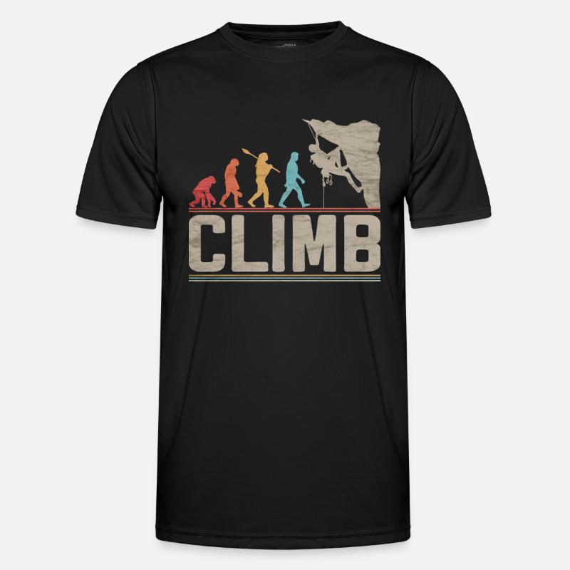Klettern Evolution Klettern Kletterklettern Klettern - Männer Funktions-T-Shirt - Schwarz
