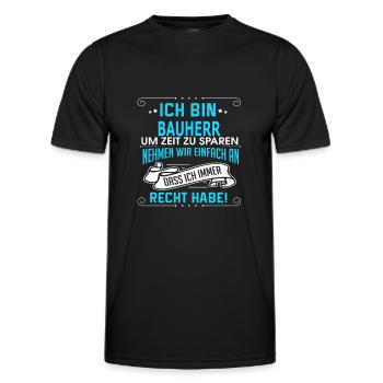 BAUHERR - Männer Funktions-T-Shirt - Schwarz - Vorne - AI Model Male 178 dark (178cm)