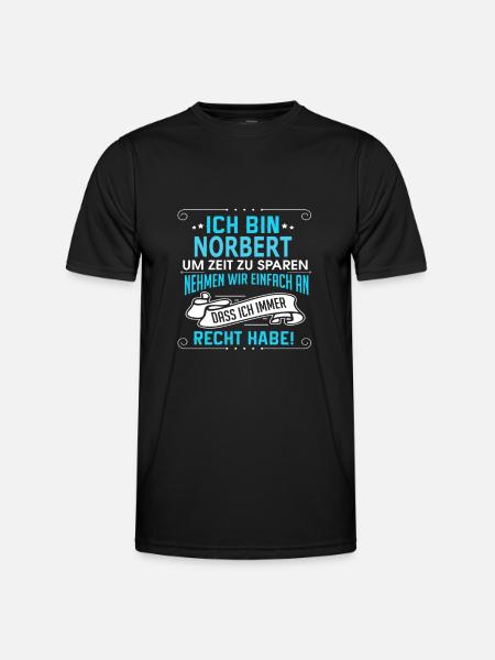 NORBERT - Männer Funktions-T-Shirt - Schwarz