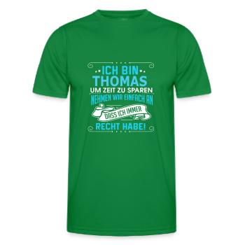 THOMAS - Männer Funktions-T-Shirt - Kelly Green - Vorne - AI Model Male 178 dark (178cm)