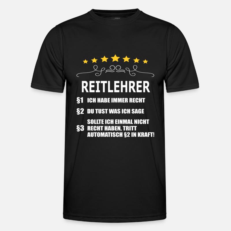REITLEHRER - Männer Funktions-T-Shirt - Schwarz