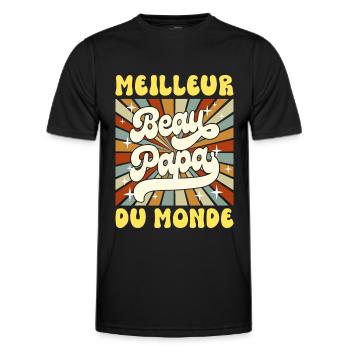 Meilleur Beau Papa Du Monde Pour Beau Père - T-shirt sport Homme - noir - Devant - AI Model Male 178 dark (178cm)