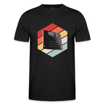 Diskette Floppy Disk - Men's Functional T-Shirt - black - Front - AI Model Male 178 dark (178cm)