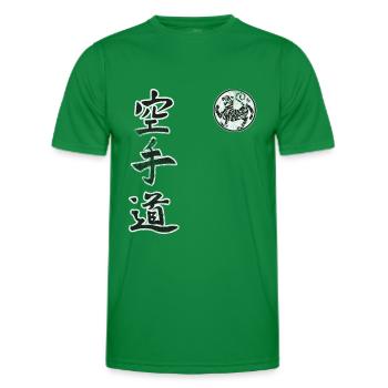 Karate Shotokan Tiger Martial Arts Kanji MMA Kampf - Männer Funktions-T-Shirt - Kelly Green - Vorne - AI Model Male 178 dark (178cm)