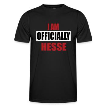 I am officially Hesse Hessen hessisch Geschenk - Männer Funktions-T-Shirt - Schwarz - Vorne - AI Model Male 178 dark (178cm)