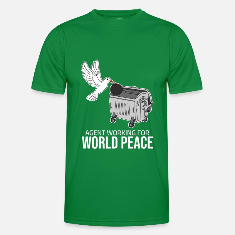 Agent working for World Peace - Friedenstaube Männer Funktions-T-Shirt