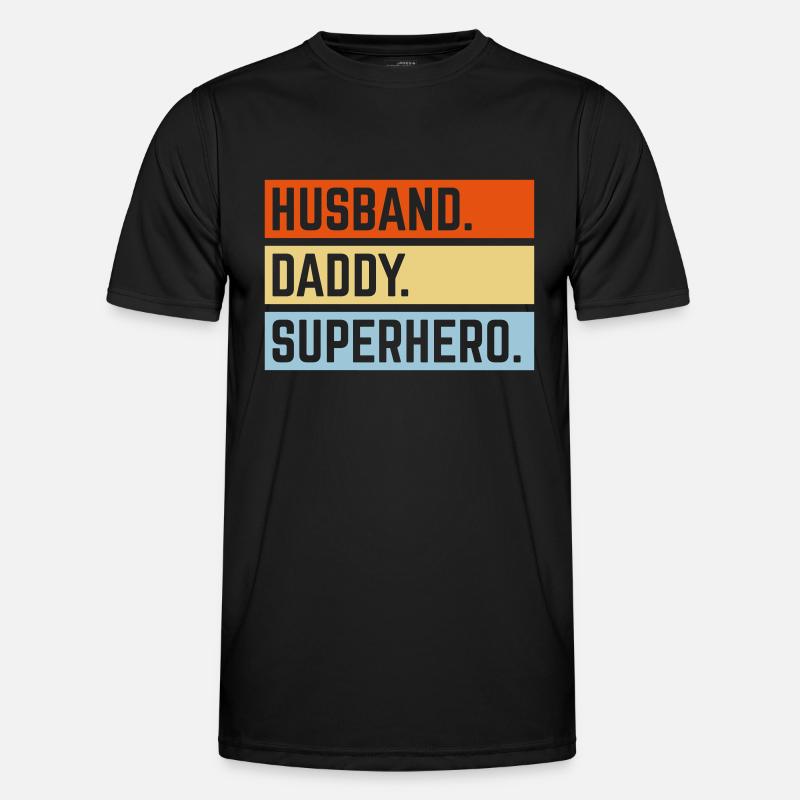 Husband Daddy Superhero (Super Dad Superdaddy 3C) Männer Funktions-T-Shirt