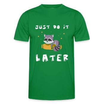 Raccoon Official Sleeping Shirt - Men's Functional T-Shirt - kelly green - Front - AI Model Male 178 dark (178cm)