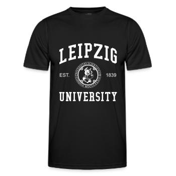 LEIPZIG UNIVERSITY - Männer Funktions-T-Shirt - Schwarz - Vorne - AI Model Male 178 dark (178cm)