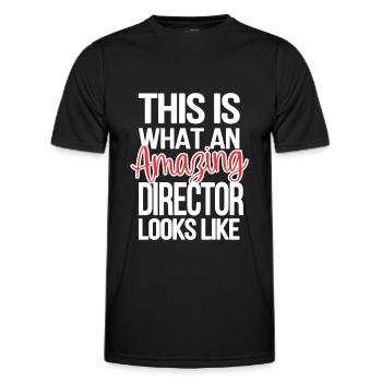 Proud Director Gift Director Appreciation - Men's Functional T-Shirt - black - Front - AI Model Male 178 dark (178cm)