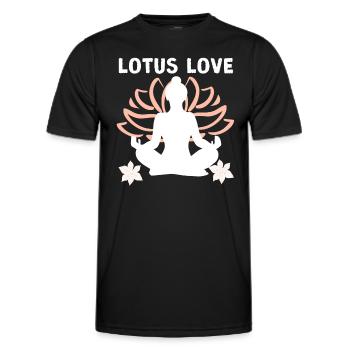 Lotus Love | Nature's Elegance and Affection - Men's Functional T-Shirt - black - Front - AI Model Male 178 dark (178cm)
