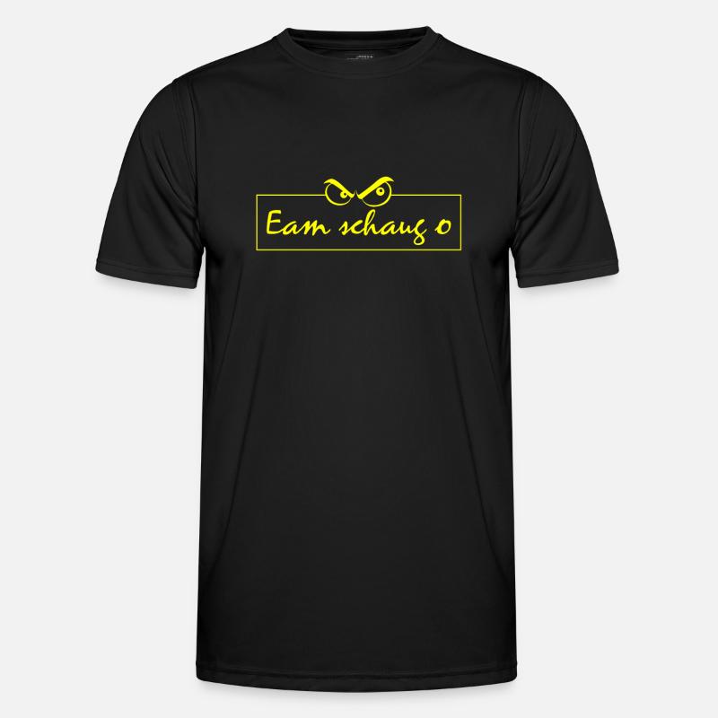 Eam schaug o - Männer Funktions-T-Shirt - Schwarz