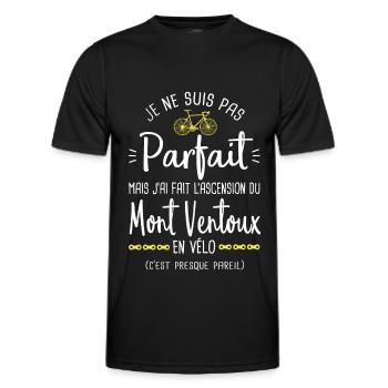 parfait mont Ventoux en vélo humour vélo cycliste - T-shirt sport Homme - noir - Devant - AI Model Male 178 dark (178cm)