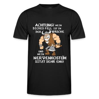 Mein dickes Fell ist in der Wäsche - Männer Funktions-T-Shirt - Schwarz - Vorne - AI Model Male 178 dark (178cm)