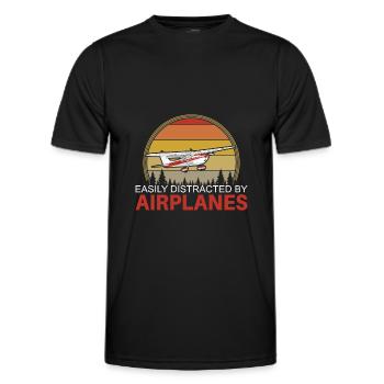 Flugzeuge Pilot Aviation - Männer Funktions-T-Shirt - Schwarz - Vorne - AI Model Male 178 dark (178cm)