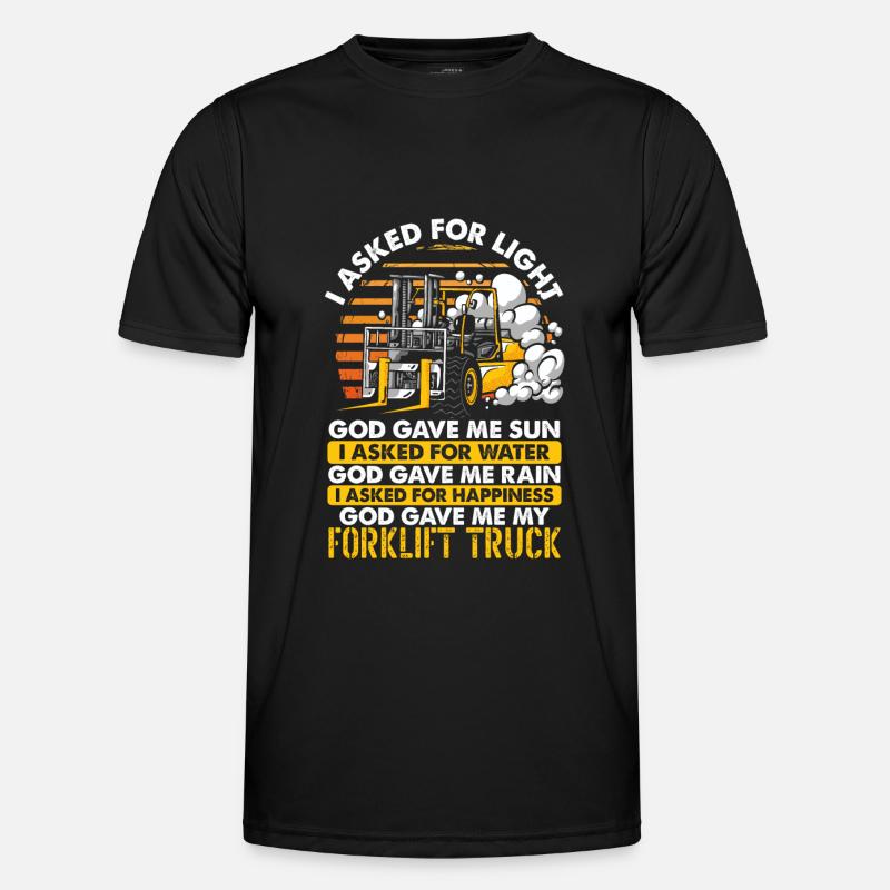 Gabelstapler Geschenk - Männer Funktions-T-Shirt - Schwarz