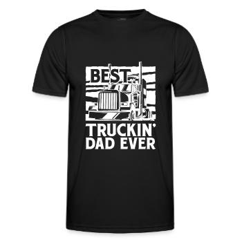 Best Tucking Dad Ever Trucker Truck Driver - Men's Functional T-Shirt - black - Front - AI Model Male 178 dark (178cm)