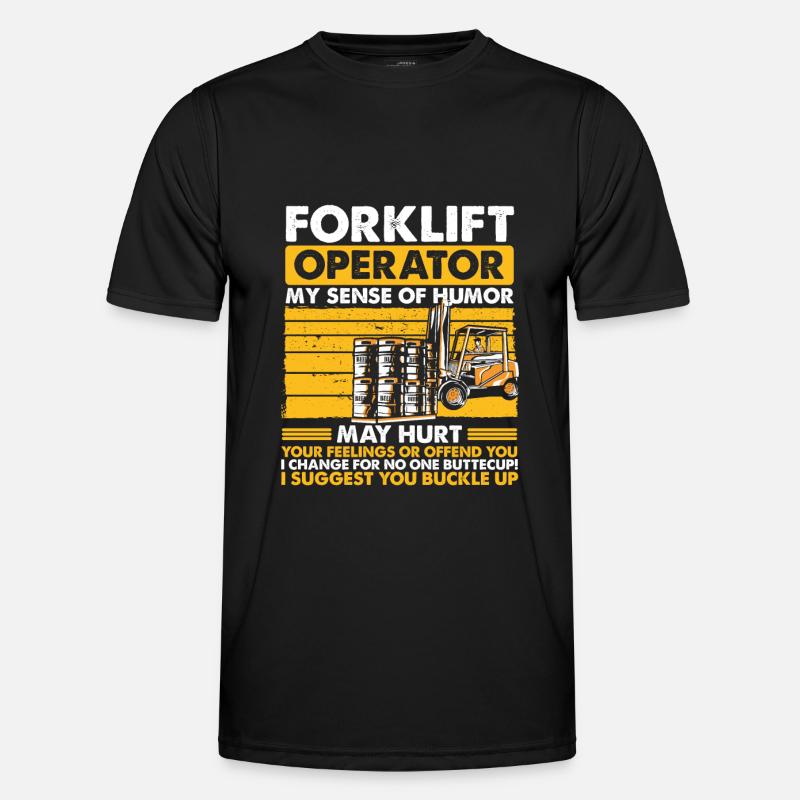 Gabelstapler Staplerfahrer Geschenk - Männer Funktions-T-Shirt - Schwarz