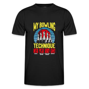 My Bowling Technique Bowling Lover Drôle Bowling - T-shirt sport Homme - noir - Devant - AI Model Male 178 dark (178cm)