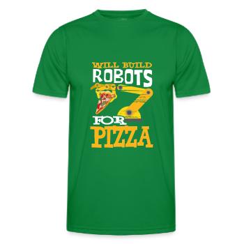 Roboter Pizza Robotertechniker Robotik - Männer Funktions-T-Shirt - Kelly Green - Vorne - AI Model Male 178 dark (178cm)