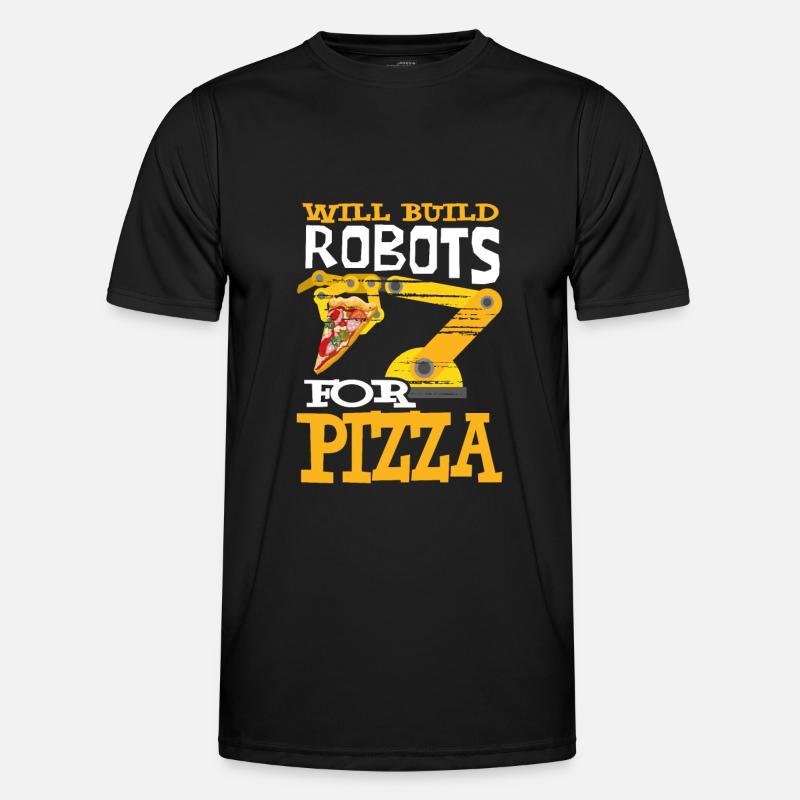 Roboter Pizza Robotertechniker Robotik - Männer Funktions-T-Shirt - Schwarz