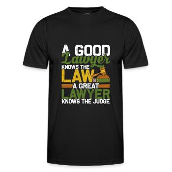 A Good Lawyer Knows The Law Great Barrister Judge - Men's Functional T-Shirt - black - Front - AI Model Male 178 dark (178cm)