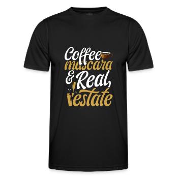 Immobilienmakler Haus Kaffee Mascara - Männer Funktions-T-Shirt - Schwarz - Vorne - AI Model Male 178 dark (178cm)