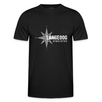 Langeoog Koordinaten Kompass - Männer Funktions-T-Shirt - Schwarz - Vorne - AI Model Male 178 dark (178cm)