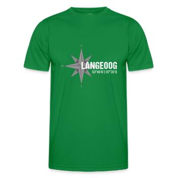 Langeoog Koordinaten Kompass - Männer Funktions-T-Shirt - Kelly Green - Vorne - AI Model Male 178 dark (178cm)
