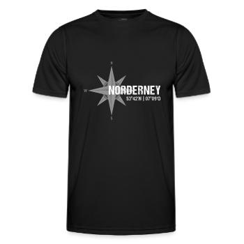 Norderney Koordinaten Kompass - Männer Funktions-T-Shirt - Schwarz - Vorne - AI Model Male 178 dark (178cm)