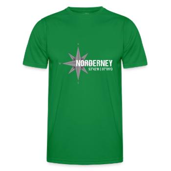 Norderney Koordinaten Kompass - Männer Funktions-T-Shirt - Kelly Green - Vorne - AI Model Male 178 dark (178cm)