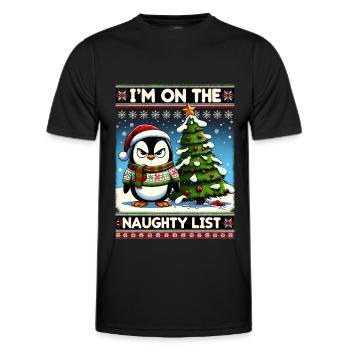 Anti Weihnachten grumpy Pinguin Weihnachtsmuffel - Männer Funktions-T-Shirt - Schwarz - Vorne - AI Model Male 178 dark (178cm)