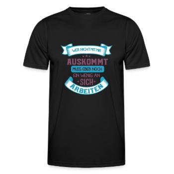 Arbeiten? Lustiger Spruch Frech und Arrogant - Männer Funktions-T-Shirt - Schwarz - Vorne - AI Model Male 178 dark (178cm)