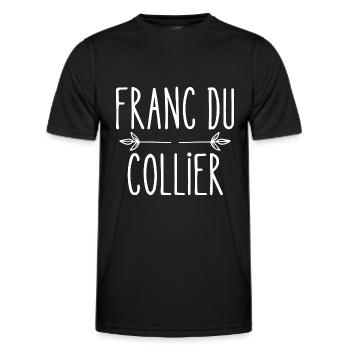 franc du collier - T-shirt sport Homme - noir - Devant - AI Model Male 178 dark (178cm)