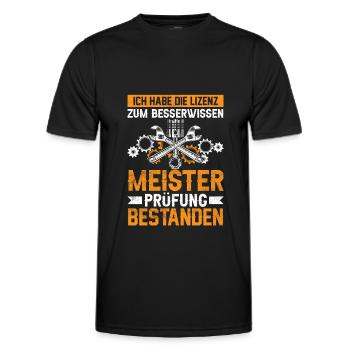Meisterprüfung bestanden - Männer Funktions-T-Shirt - Schwarz - Vorne - AI Model Male 178 dark (178cm)