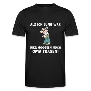 Oma fragen - Männer Funktions-T-Shirt - Schwarz - Vorne - AI Model Male 178 dark (178cm)